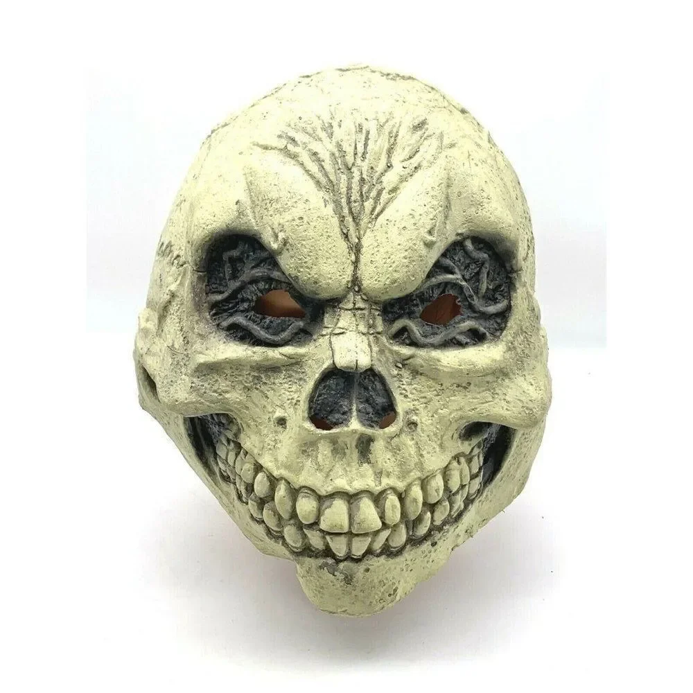 Vintage 1998 Skull Skeleton Head Halloween Mask